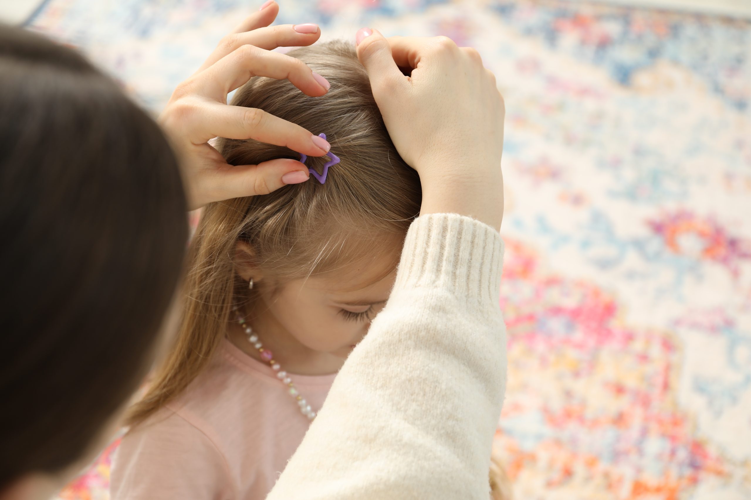 Adult Styling Child's Hair at Home